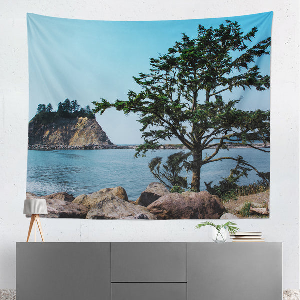 La Push Coastline Beach Microfiber Wall Tapestry - 80x68 -