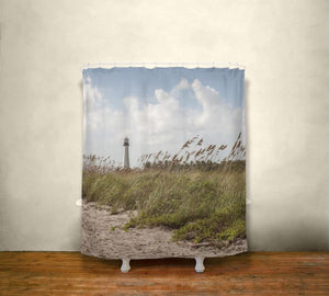 Lighthouse Beach Shower Curtain Lost In Nature