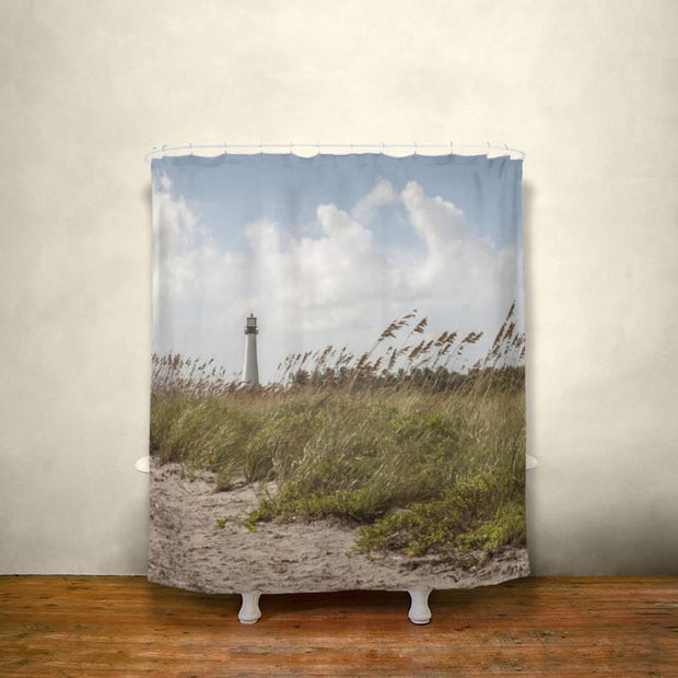 Lighthouse Beach Shower Curtain Lost In Nature