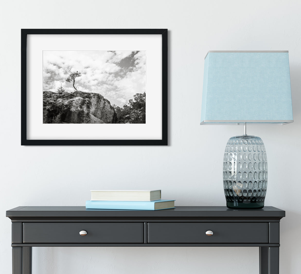 Lone Tree Utah Black and White Photo Print - Photography
