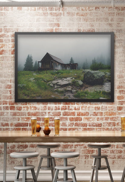 Lonely Mountain Cabin Rustic Fine Art Print - Photography