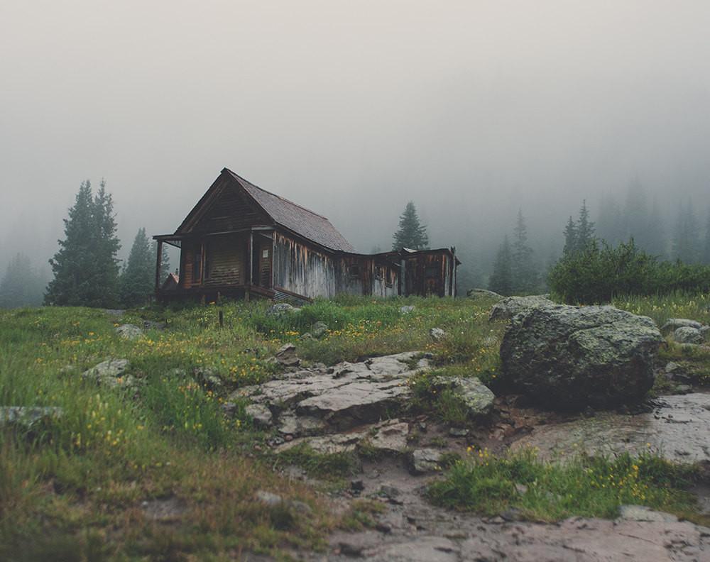 Lonely Mountain Cabin Rustic Fine Art Print - Photography