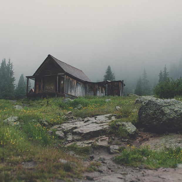 Lonely Mountain Cabin Rustic Fine Art Print - Photography