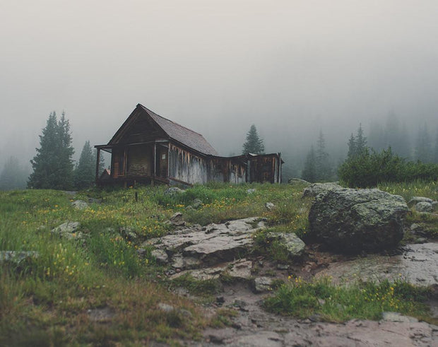 Lonely Mountain Cabin Rustic Fine Art Print - Photography