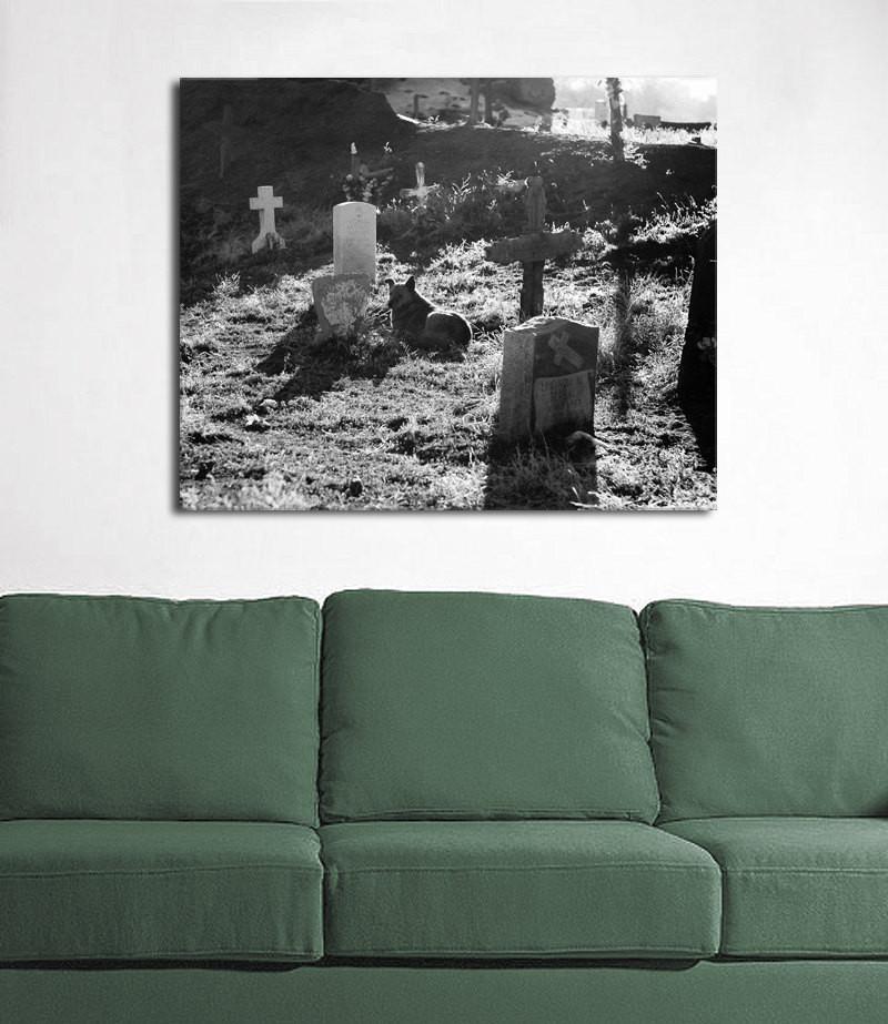Man's Best Friend Dog and Cemetery Photographic Print -
