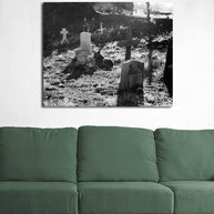Man's Best Friend Dog and Cemetery Photographic Print -