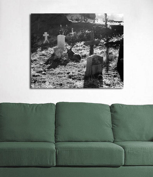 Man’s Best Friend Dog and Cemetery Photographic Print -