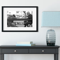 Chess in Palermo Black and White Art Print - Photography