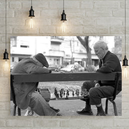Chess in Palermo Black and White Art Print - Photography