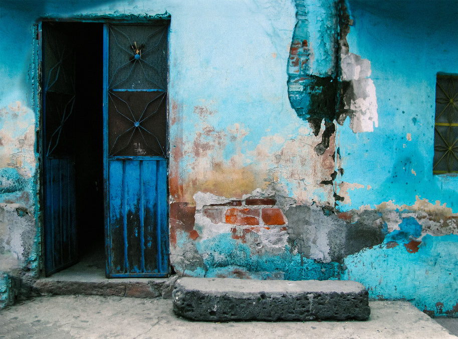 Blue Doorway Photo Print Mexico Photography