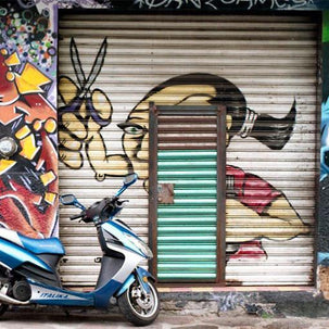 Mexico City Scooter and Street Art - Photography