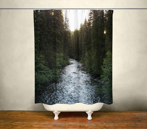 Montana River Shower Curtain 71x74 inches - in (180x188cm) -