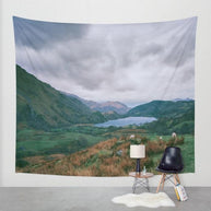 Mountain Valley in Wales Scenic Wall Tapestry Lost in Nature