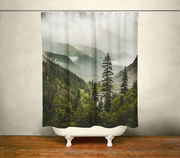 Mountain Valley Shower Curtain 71x74 inches Colorado Home