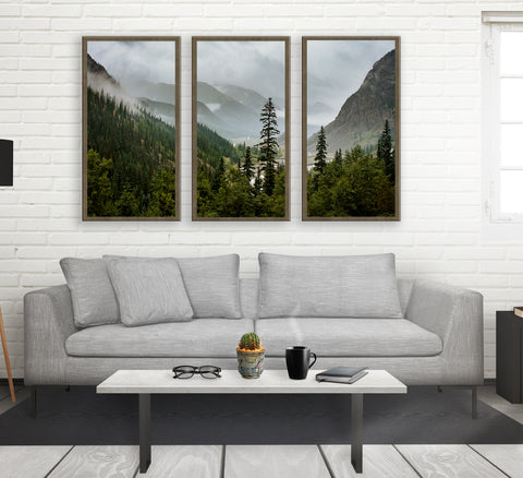 Mountain Valley Colorado Triptych Large Canvas Wall Art or 3
