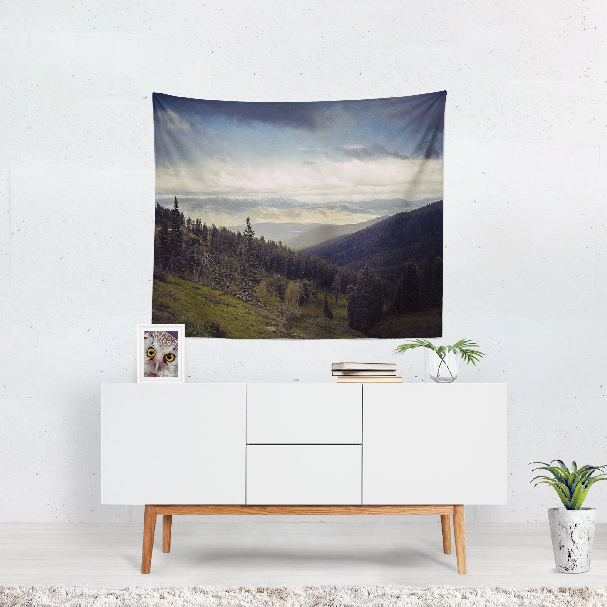 Mountains Forever, Scenic Wall Tapestry Lost In Nature