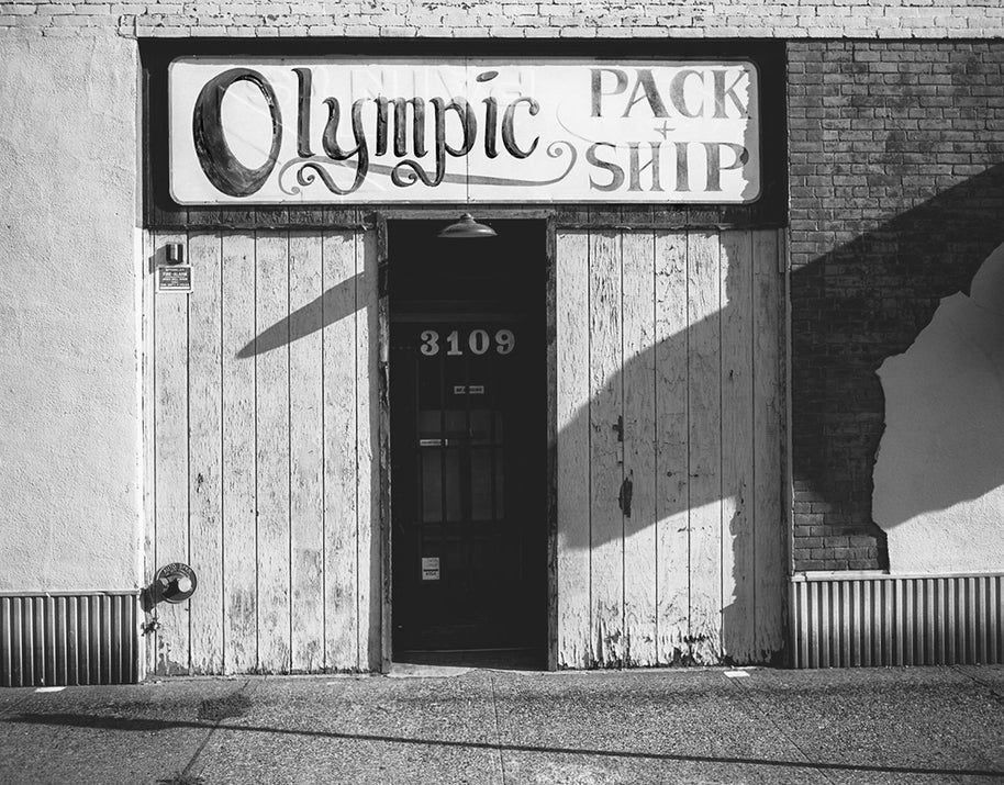 Olympic Pack and Ship Spokane WA Black White Photo Print -