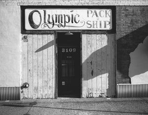 Olympic Pack and Ship Spokane WA Black White Photo Print -