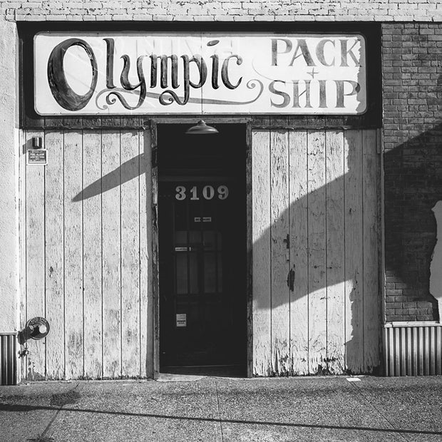 Olympic Pack and Ship Spokane WA Black White Photo Print -