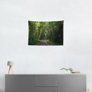 Road Through The Rainforest Microfiber Wall Tapestry - 36x26