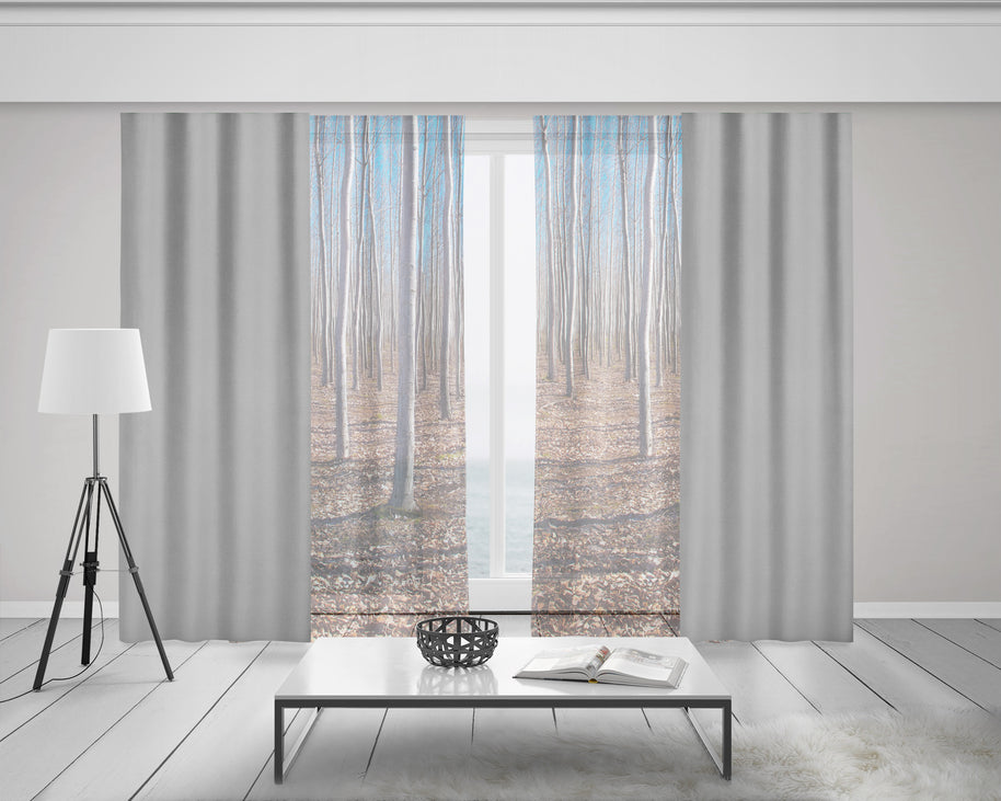 Lost In The Autumn Forest Window Curtains 58x84 Sheer