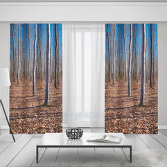 Lost In The Autumn Forest Window Curtains 58x84 Sheer
