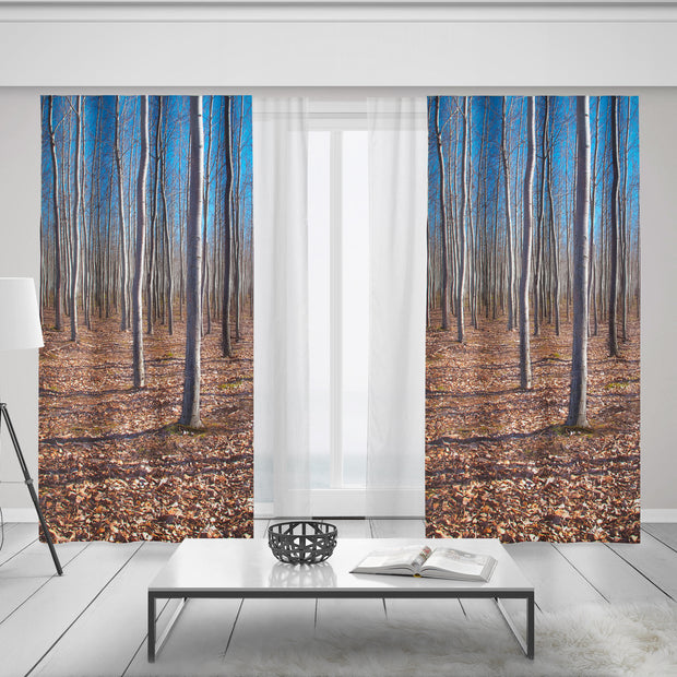 Lost In The Autumn Forest Window Curtains 58x84 Sheer