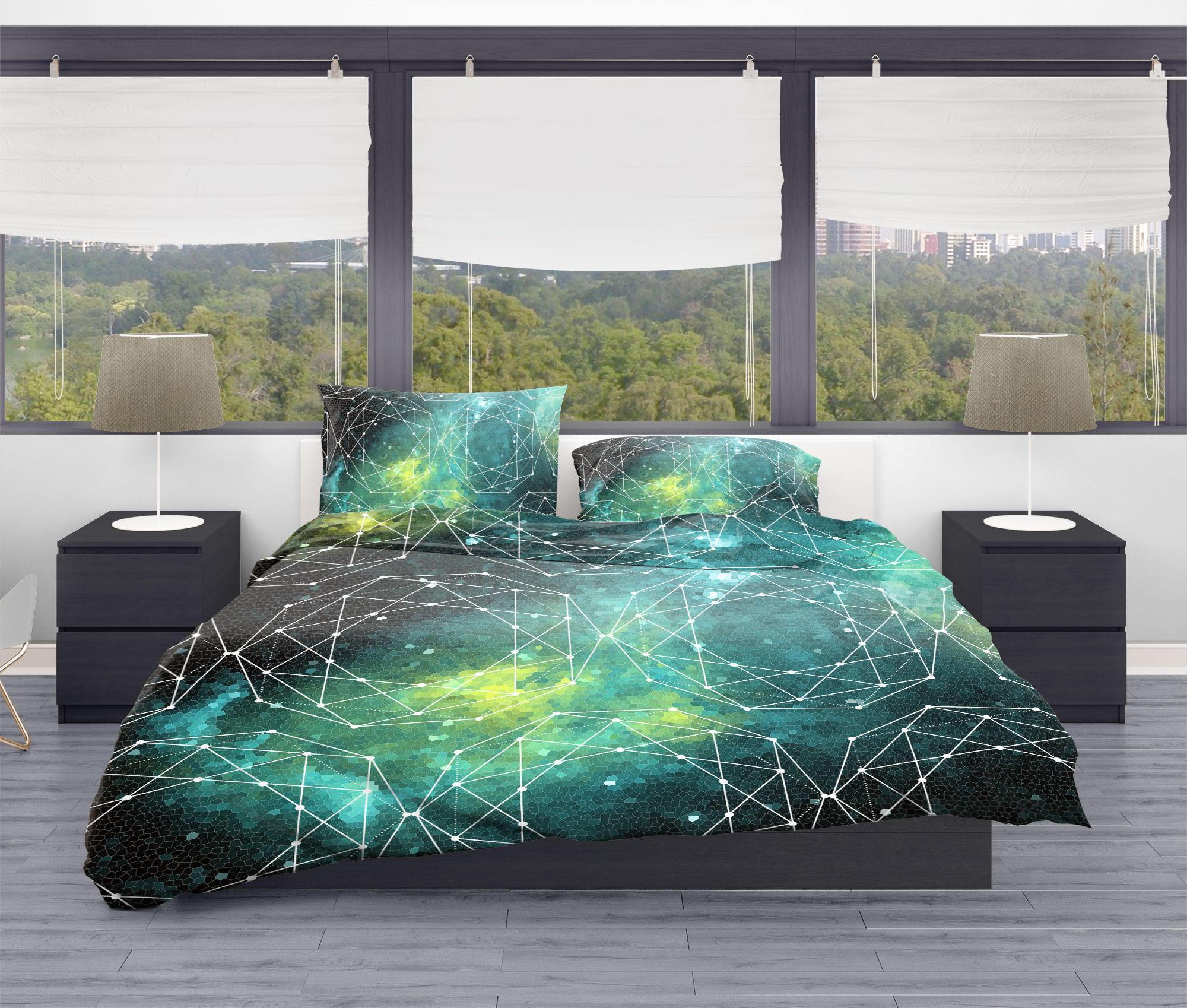 Outer Space Geometric Duvet Cover Set - Twin, Queen, King Lost in Nature