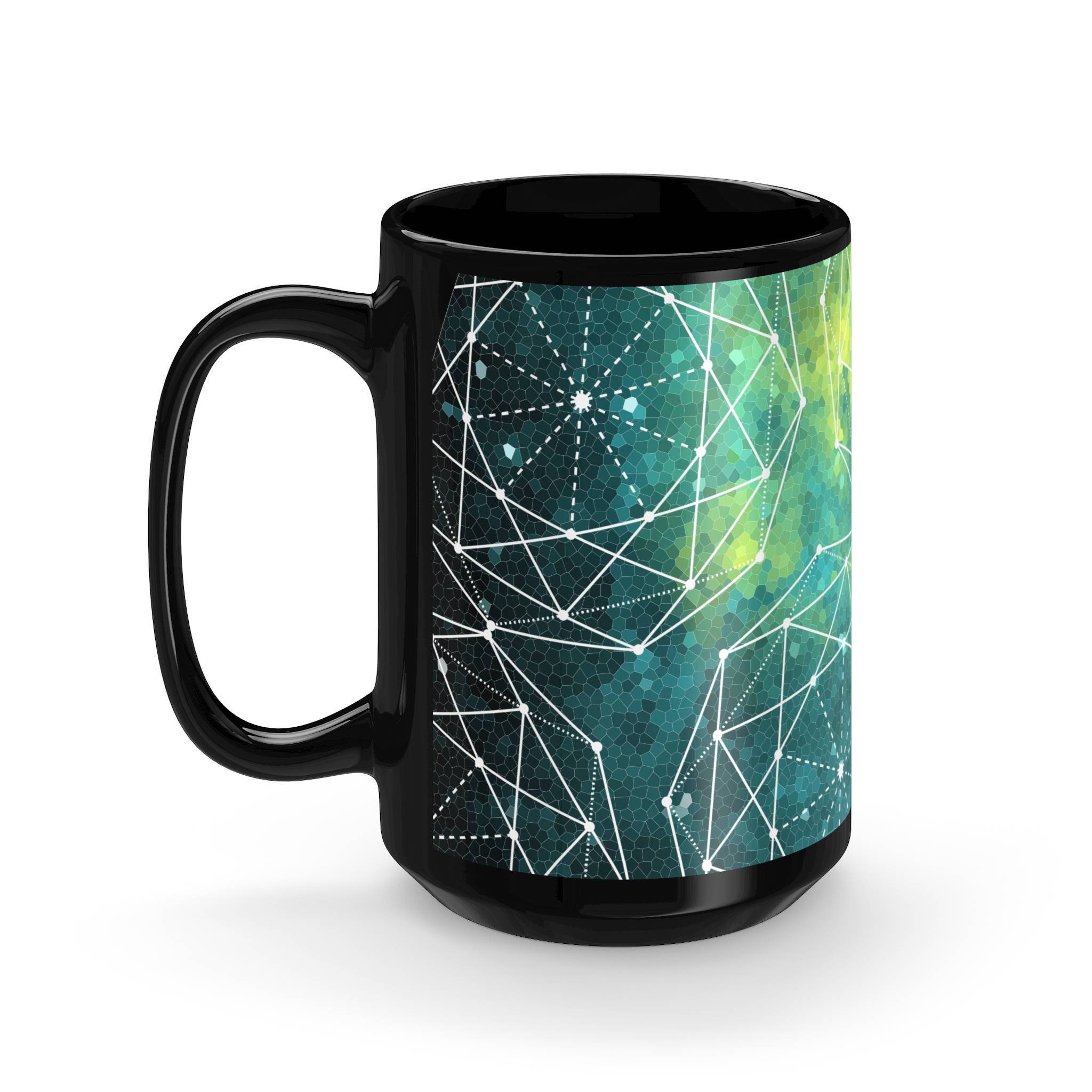 Outer Space Large Coffee Mug - 15oz Black Ceramic Lost in Nature