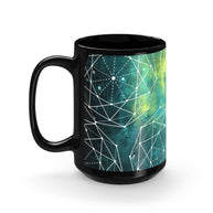 Outer Space Large Coffee Mug - 15oz Black Ceramic Lost in Nature