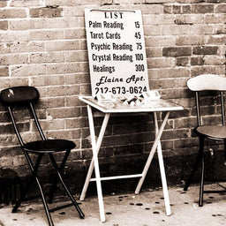 Palm Reader New York Black and White Photo Print -