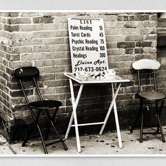Palm Reader New York Black and White Photo Print -