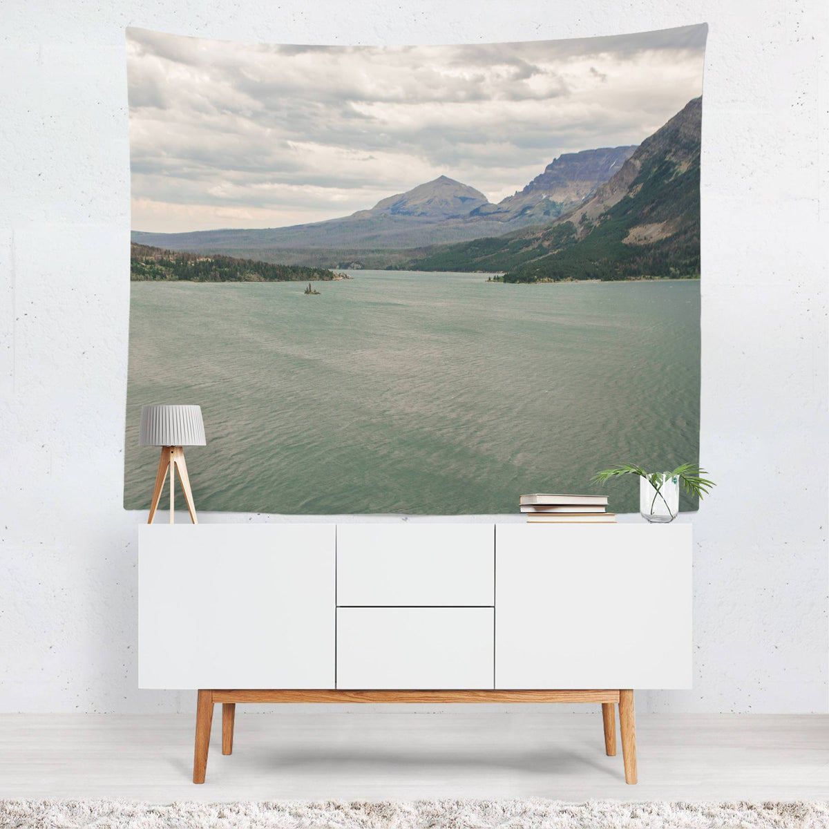Peaceful Lake Photography Wall Tapestry Lost in Nature