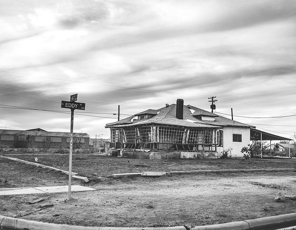 Crooked House on Eddy Street Black and White Fine Art Print