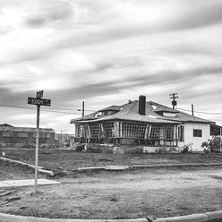 Crooked House on Eddy Street Black and White Fine Art Print
