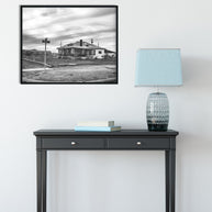 Crooked House on Eddy Street Black and White Fine Art Print
