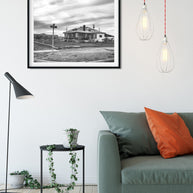 Crooked House on Eddy Street Black and White Fine Art Print