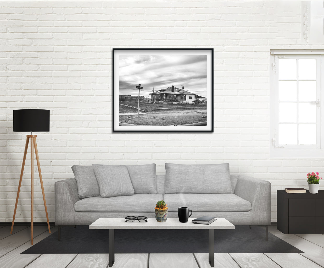 Crooked House on Eddy Street Black and White Fine Art Print