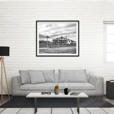 Crooked House on Eddy Street Black and White Fine Art Print