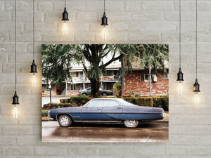Blue Bonneville Car Wall Art Retro Automobile Photography