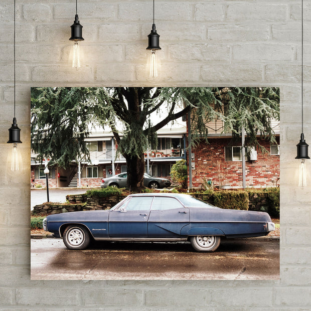 Blue Bonneville Car Wall Art Retro Automobile Photography