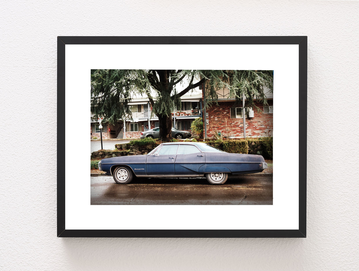 Blue Bonneville Car Wall Art Retro Automobile Photography