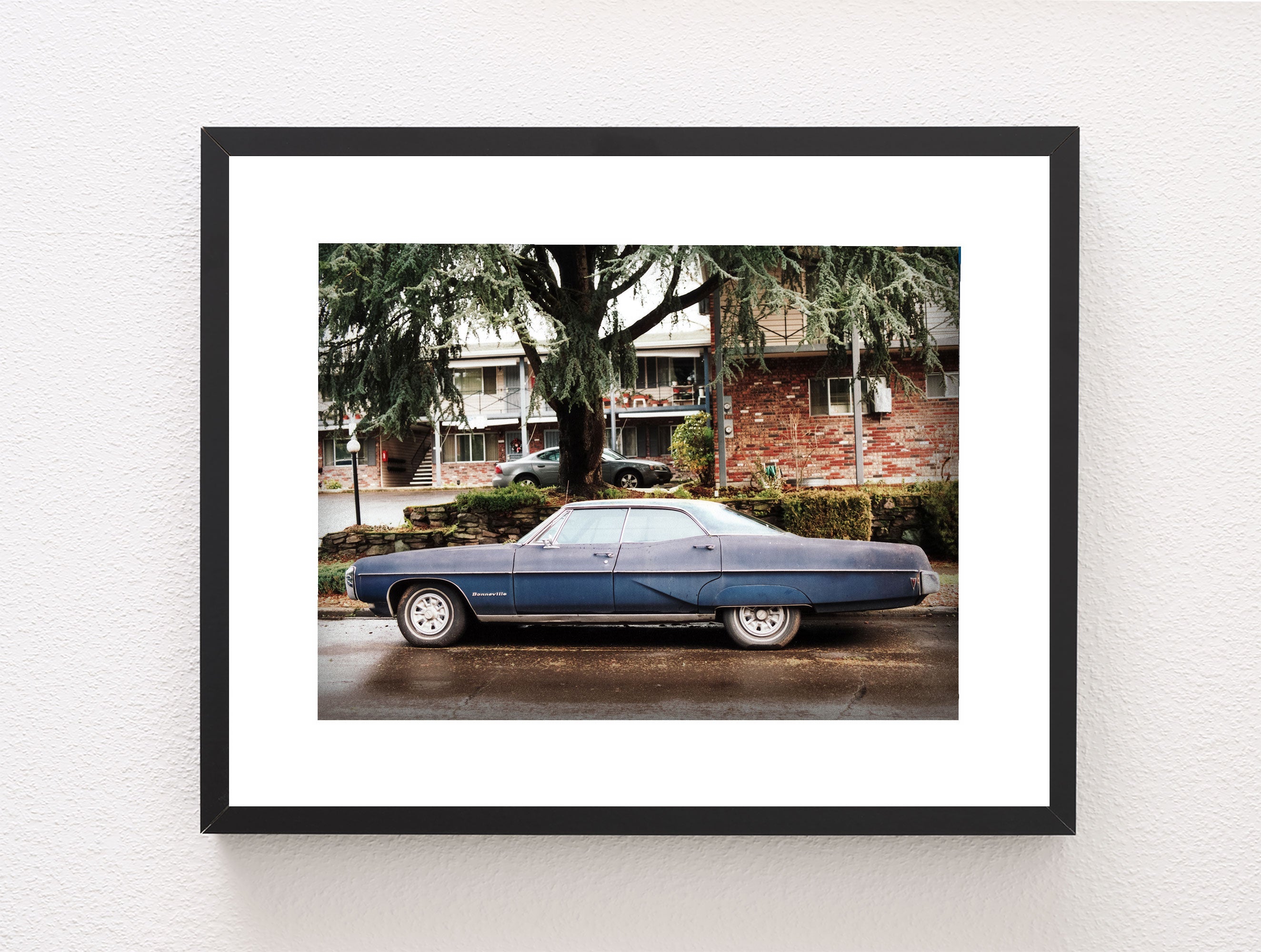 Blue Bonneville Car Wall Art Retro Automobile Photography