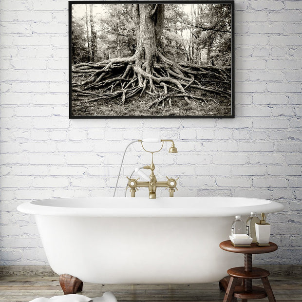 Roots of Life Black and White Modern Wall Art Print -