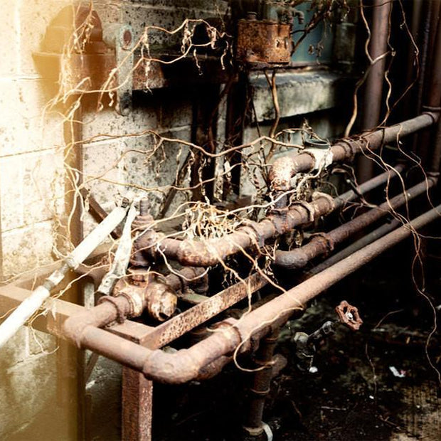 Rusty Pipes, Industrial Photography Fine Art Print Lost Kat Photography
