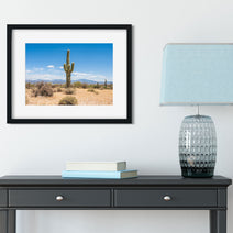 Lone Saguaro Southwest Wall Art Cactus Photo Print Arizona -