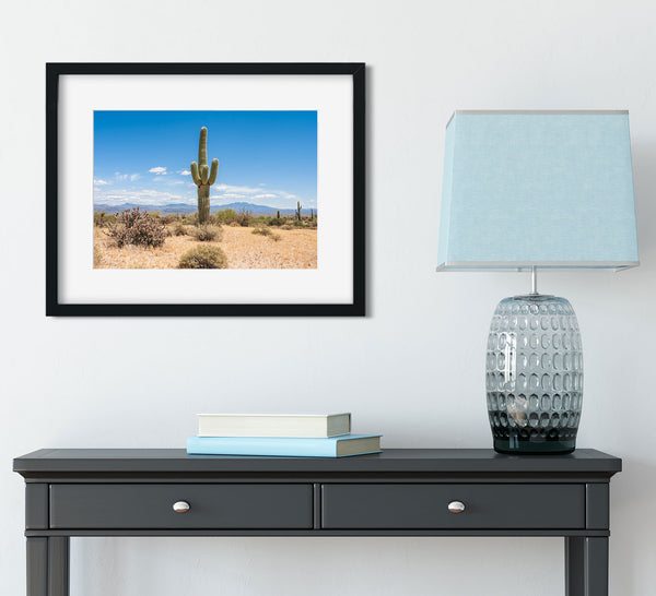Lone Saguaro Southwest Wall Art Cactus Photo Print Arizona -