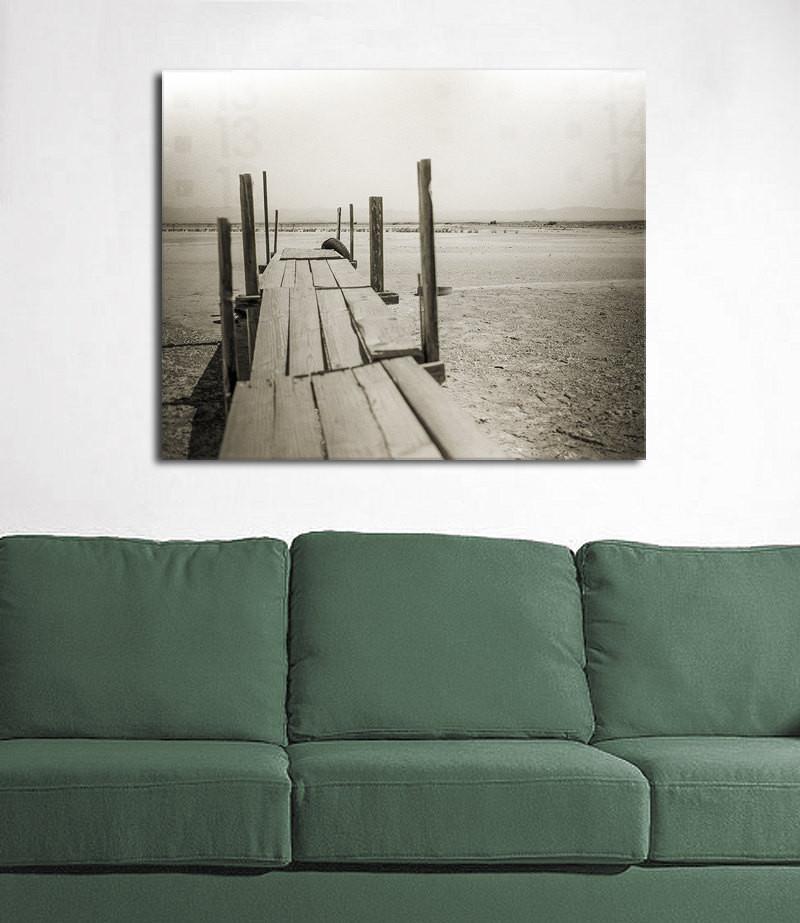 Salton Sea California Photo Print Old Dock Black and White