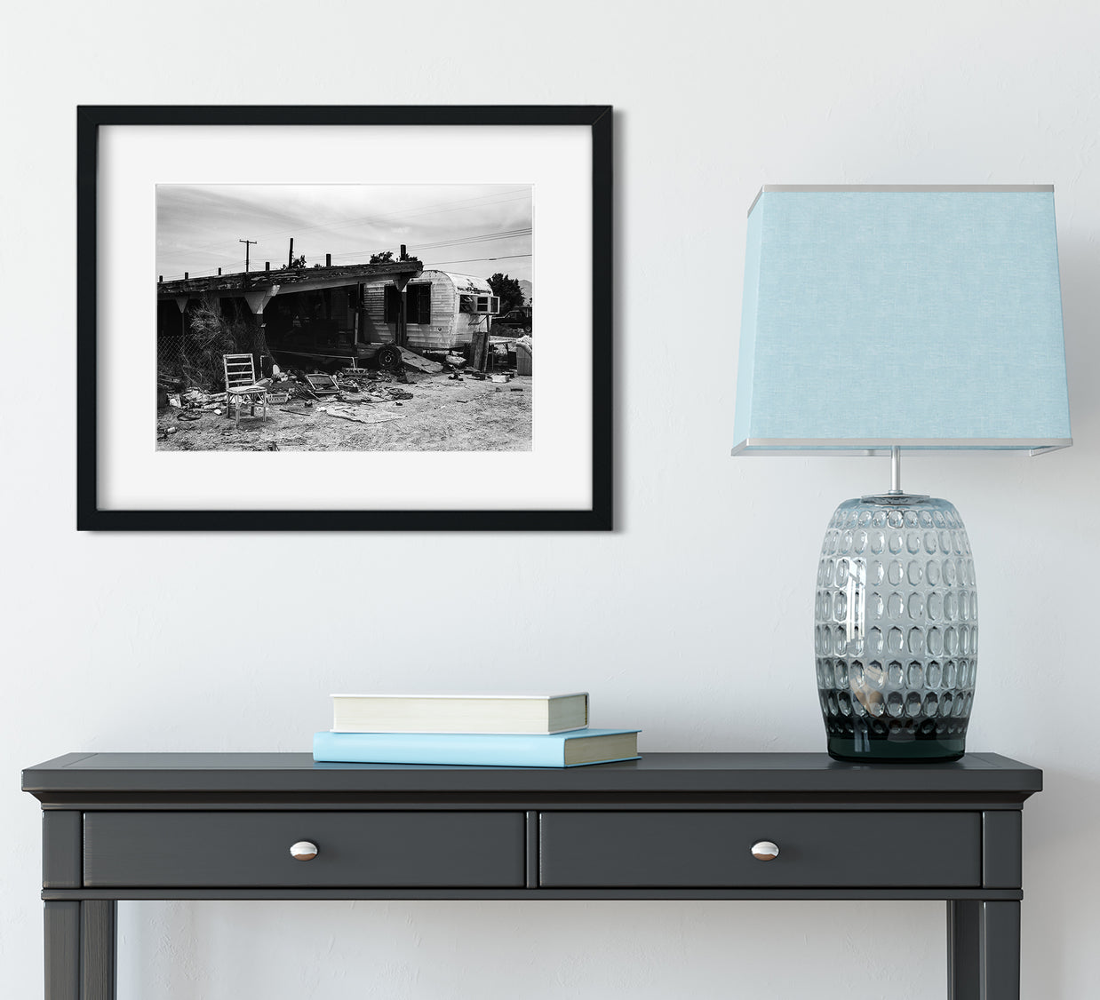 Once Was Home Salton City California Black and White Art