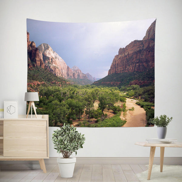 Scenic Zion Valley Wall Tapestry Lost in Nature
